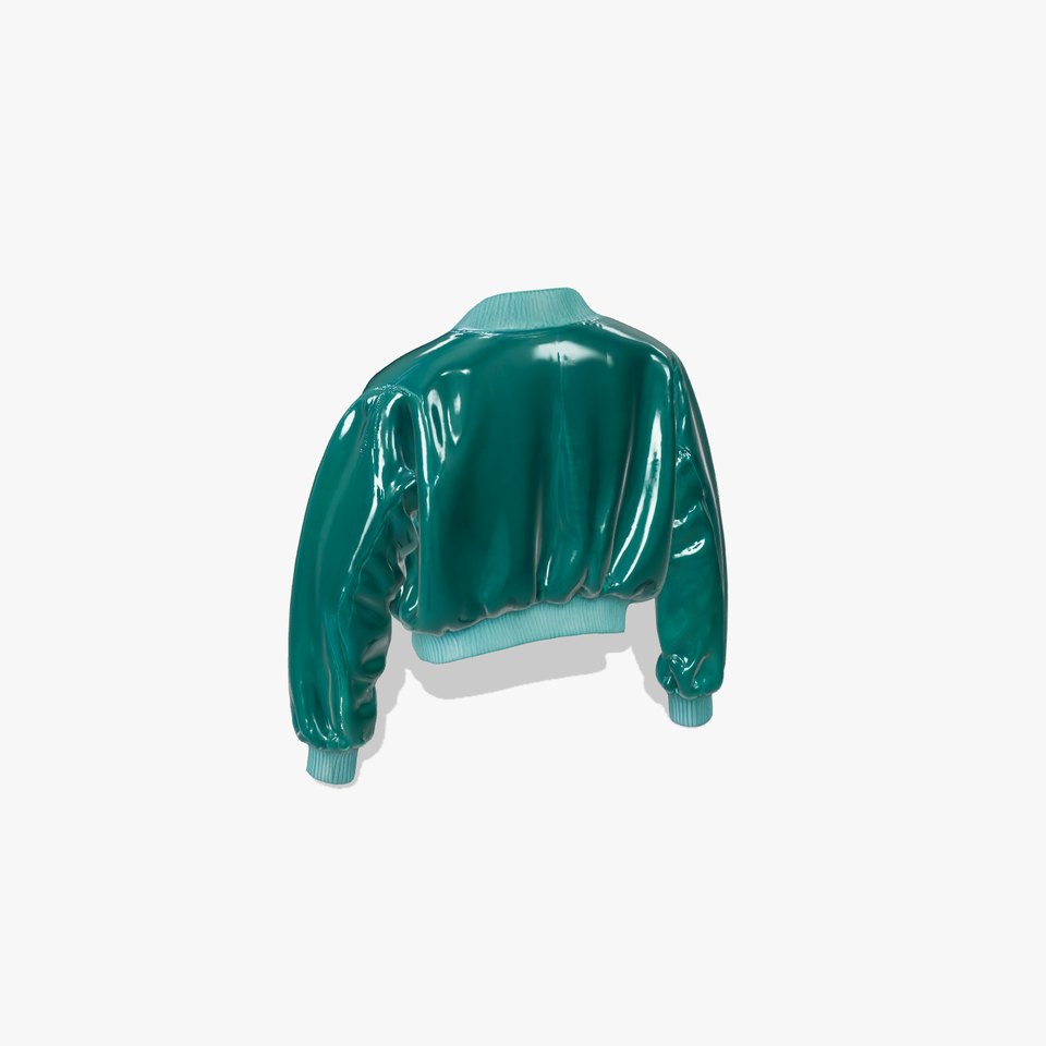 Emerald Satin Jacket model pack